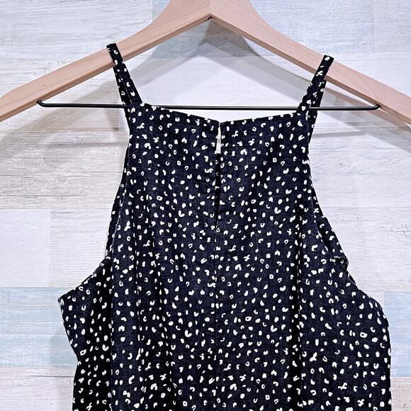 Old Navy Linen Sleeveless Square Neck Shift Dress Black Womens Small Tall ST - Picture 4 of 6